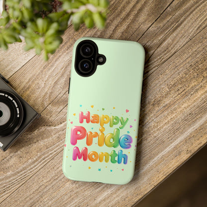 Happy Pride Month Phone Case — Colorful Rainbow Celebration Protective Cover