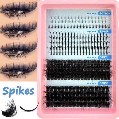 15Rows False Eyelashes Clusters Spikes&Bottom Lashes DIY Manga Cluster Eyelash Extensions Waterproof Individual Lashes Clusters