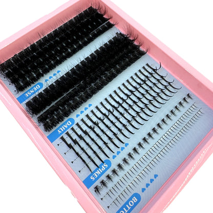 15Rows False Eyelashes Clusters Spikes&Bottom Lashes DIY Manga Cluster Eyelash Extensions Waterproof Individual Lashes Clusters