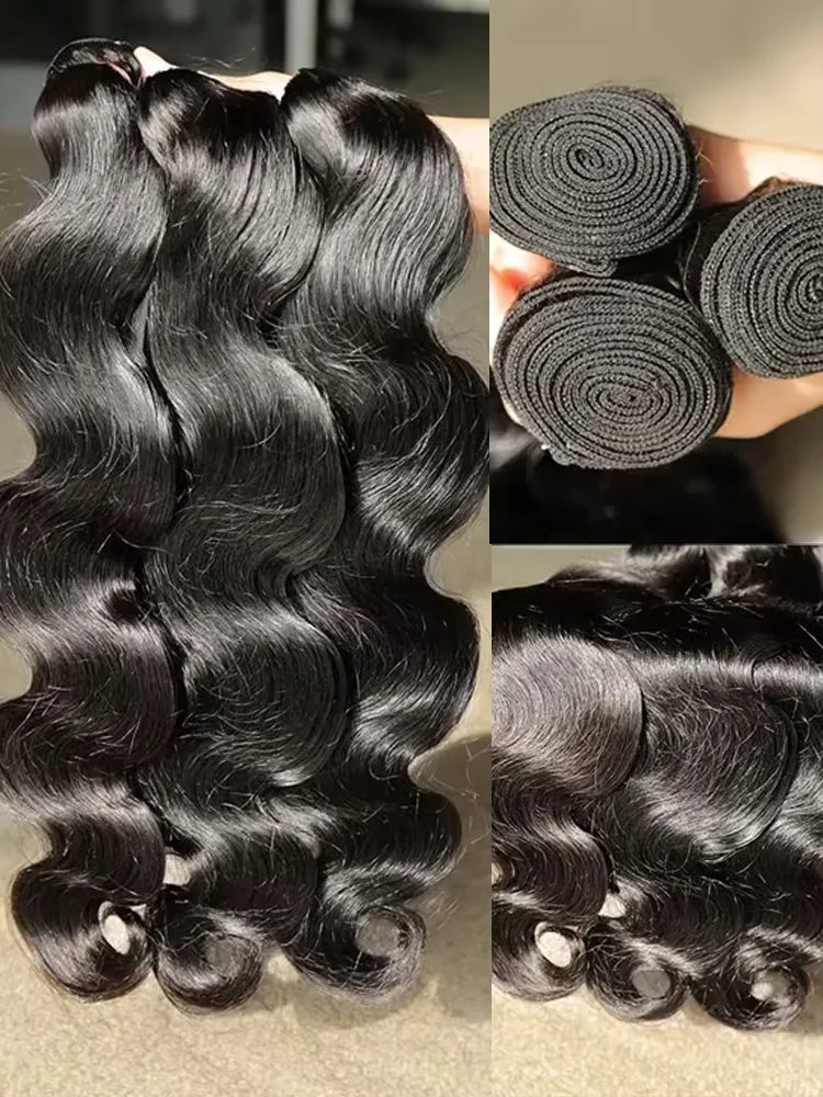 Body Wave Human Hair Extensions Curly Bundles Brazilian Hair Weavings Human Hair Bundles 10-26 38 40 Inch 1/3/4 Bundles 50g